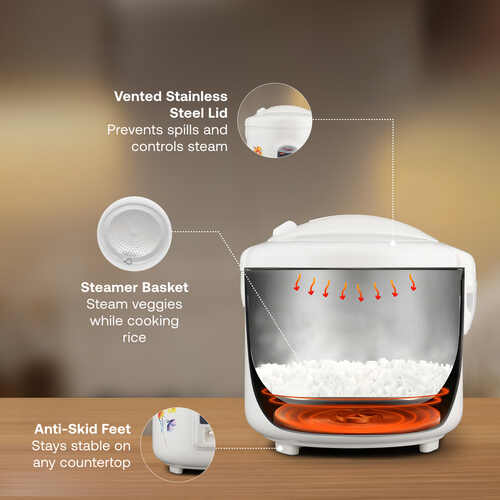 Prestige Delight Electric Rice Cooker - PRWCS 1.2 (1.2L Closed Type)