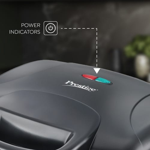 Prestige PGMFD 800 Watt Grill Sandwich Toaster | Non-Stick Grill Plates | Heat Resistant Bakelite Body | Auto Cut Off | Power & Ready Indicators | Easy to Clean | Black | 1Y Warranty | ISI Certified