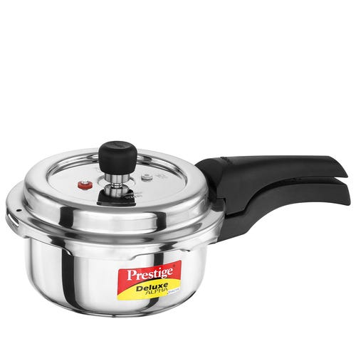 Prestige Deluxe Alpha Svachh Stainless Steel Spillage Control Pressure Cooker (Silver) 2 L