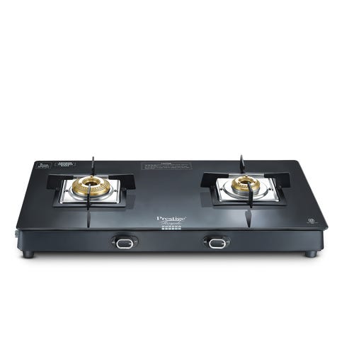 Prestige Quadra Gas Table with Powder Coated Body Glass Top