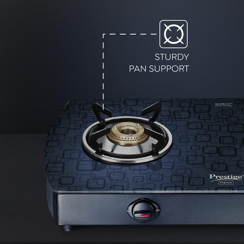 Prestige Premia Schott Glass Top Gas Stove - (Black)