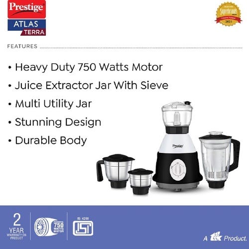 Prestige High Power 750 W Juicer Mixer Grinder