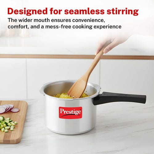 Prestige Popular Virgin Aluminium Precision Weight Valve Pressure Cooker, (Silver)