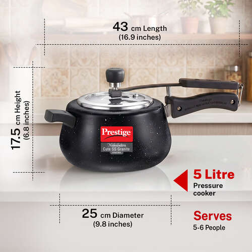 Prestige Nakshatra Cute Stainless Steel Granite Svachh Pressure Cooker 5.0 L