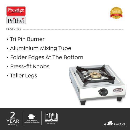 Prestige Prithvi Stainless Steel Gas Stove
