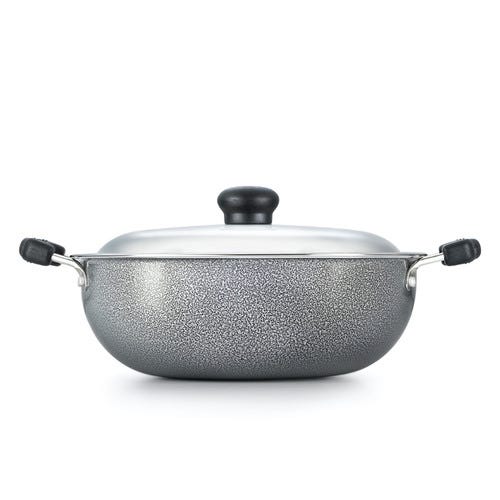 Prestige Omega Select Plus Superior Non-stick Coating Round Base Kadai with Lid (Black)