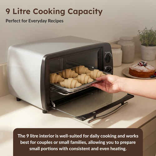 Prestige POTG 9 PC Oven Toaster Griller 9 L with Two-high Efficiency Quartz Heaters (Black)