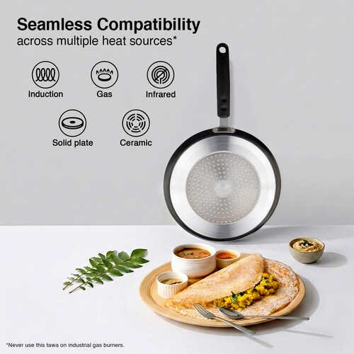 Prestige Omega Deluxe Granite Non-stick Round Base Omni Tawa, 28 cm (Black)