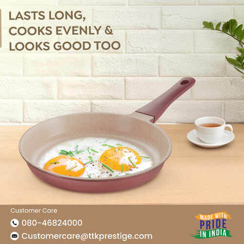 Prestige Omega Die-Cast Non-Stick Fry Pan | 3-Layer Coating | Die-Cast Body | Metal Spoon Friendly | Heavy Base