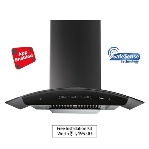 Prestige Kitchen Hood - Oscar 900 (90 cm with Safe Sense) | Advanced gas leak detector | Auto-clean | Powerful 1000M3/HR Suction | 3 speed control