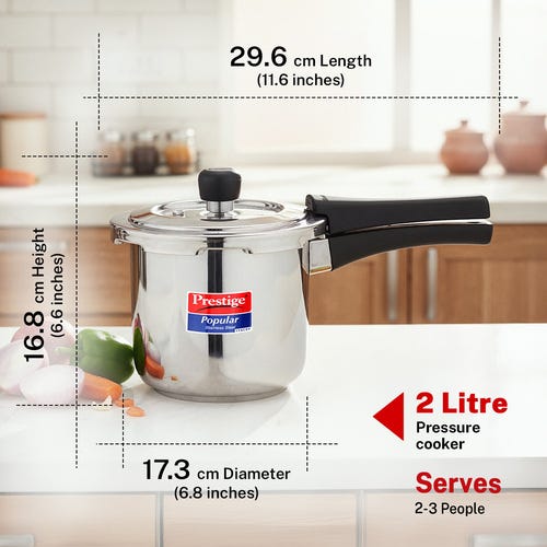 PRESTIGE POPULAR SVACHH STAINLESS STEEL PRESSURE COOKER 2.0 L