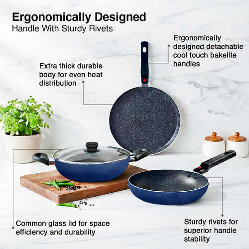 Prestige Omega Aluminium Non-Stick Cookware Festival Pack - Build Your Kitchen 3 pcs Set