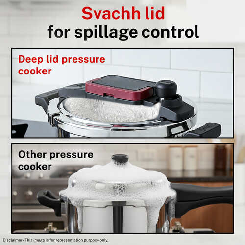 Prestige Flip-On Tri-Ply Stainless Steel Pressure Cooker 5 L 220M With Glass L|D