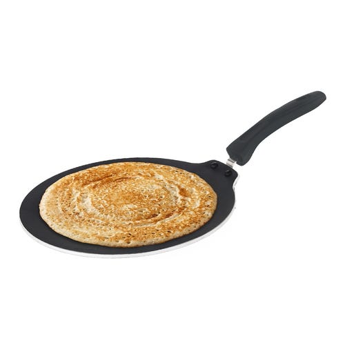 Prestige Omega Deluxe Induction Base Non-Stick Aluminium Flat Dosa Tawa, 28 cm, Red