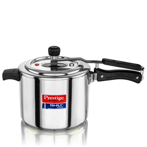 Prestige Triply Svachh Spillage Control Inner Lid Induction Bottom Pressure Cooker
