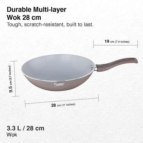 Prestige Ceraglide Duo Ceramic Coating Non Stick Aluminium Cookware Wok