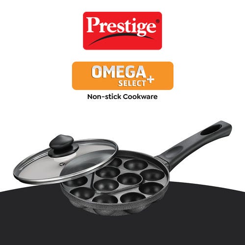 Prestige Omega Select Plus Paniyarakkal with Lid (Aluminium, Non-stick)