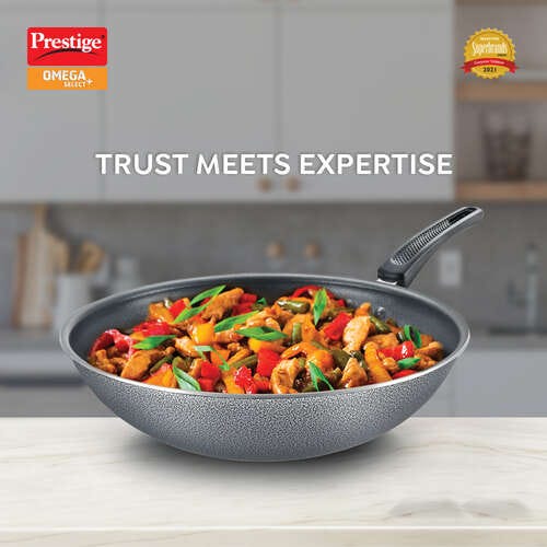 Prestige Omega Select Plus Non-Stick PFOA Free Chinese Wok, 30 cm (Black)