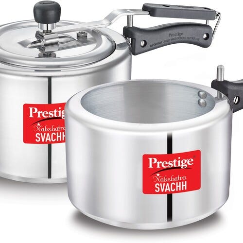 Prestige Svachh Nakshatra 5 L, 3 L Inner Lid Pressure Cooker (Aluminium)