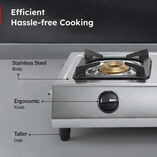 Prestige Agni Manual Stainless steel 2 Burners Gas Stove, Silver