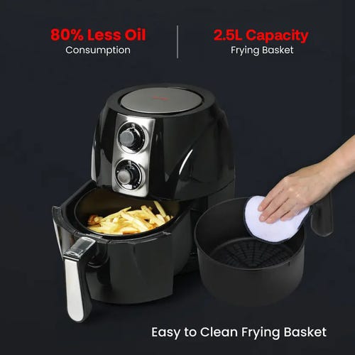 Prestige PAF 4.0 2.5L 1400 Watts Air Fryer, Black | Easy Controls | Even Heat Distribution | Up to 80% Less Oil Usage