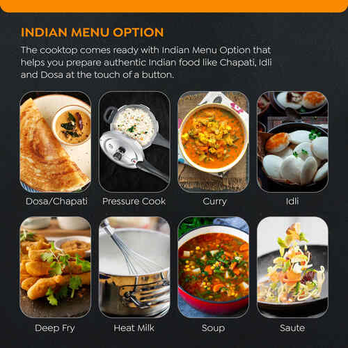 Prestige Iris 1600 Watts Induction Cooktop | 4KV Surge Protection | 6 Preset Indian Menu Options & Timer | Soft Touch Button | Easy to Clean | Portable | 1Y Warranty | Black | BIS Certified