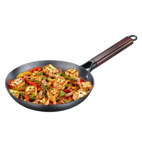 Prestige Castlite Nitride Cast Iron Fry Pan | Lightweight, High Heat Retention & Rust-Proof | Gas & Induction Compatible | Low-Oil Cooking | Stay-Cool Handle | Chemical-Free | 15Y Warranty 24 cm