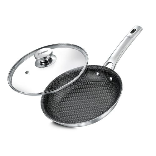 Prestige TRIPLY HexaMagic Fry Pan | Durable Honeycomb Non-Stick Structure | Low Oil Consumption | Metal Spoon Friendly | Gas & Induction Compatible | 15Y Product & 3Y Coating Warranty| ISI