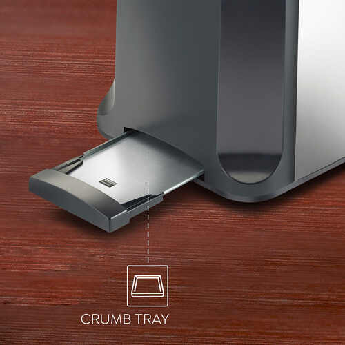 Prestige Slice Pop-up Toaster 750W | Elegant Stainless Steel Finish | Cancel Function & High Lift Lever | Black & Silver