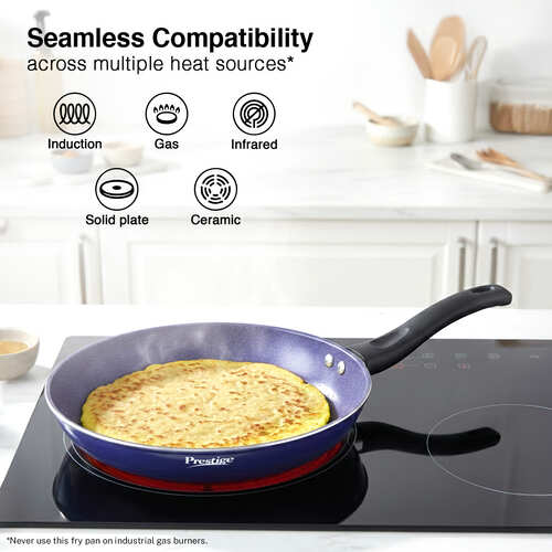 Prestige Ceraglide Ceramic Coated 26 cm Non-Stick Fry Pan | Consumes Less Oil | Preferred For High Heating & Even Heating | Stain-Resistant | Gas & Induction Compatible | No Harmful Chemicals