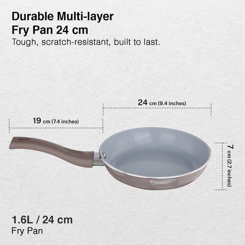 Prestige Ceraglide Duo Ceramic Coating Non Stick Aluminium Cookware Fry Pan Dia 24 cm (1.6 Litre)