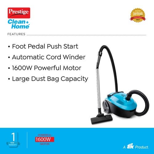Prestige CleanHome Typhoon 04 Light Weight Vacuum Cleaner 1600 W (Blue)