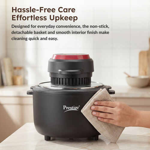 Prestige Multi-Chef All-in-One Air Fryer |80% less Oil Consumption|6.5L Capacity |1200 Watts Power|Airfry,Oven, Toast, Grill|See Through Lid|Advance Digital Display|Even Heat Distribution|Black