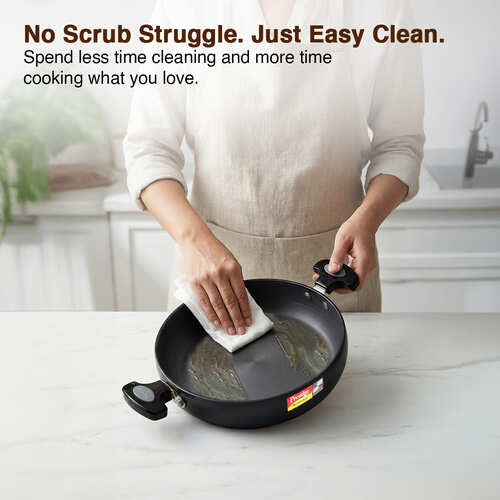 Prestige Hard Anodised Plus Saute Pan with Glass Lid, 20 cm (1.7 L) Black
