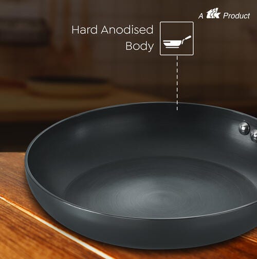 Prestige Hard Anodised Plus Gas and Induction Compatible Fry Pan, (Black)