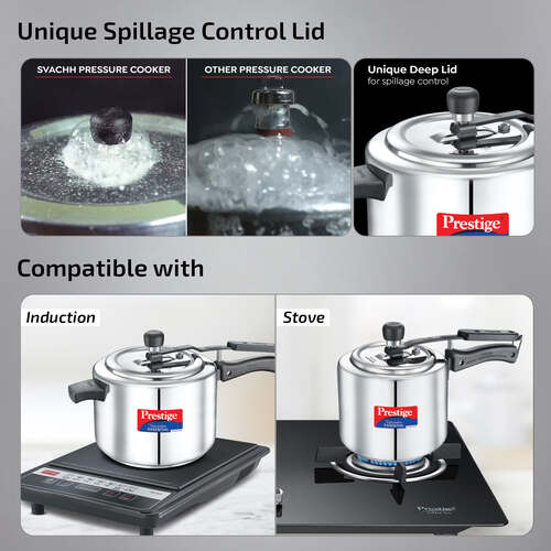 Prestige Nakshatra Essential Svachh Stainless Steel Pressure Cooker Combi Pack