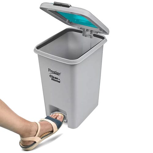 Prestige Prestige Clean Home Flip Bin 20 ltr Dual Plastic Dustbin (Grey)