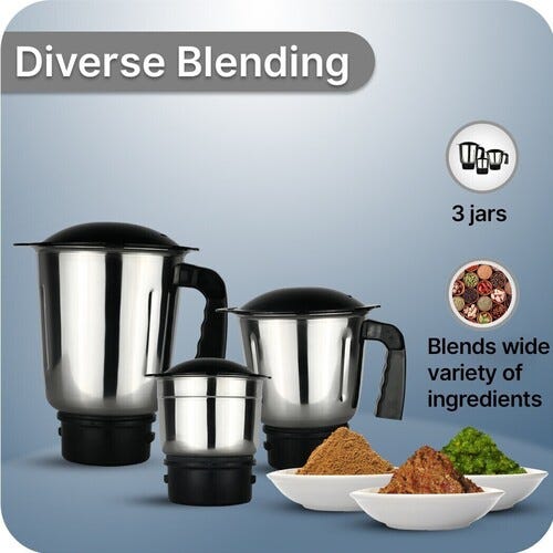 Prestige Atlas 500 W Juicer Mixer Grinder (Atlas Flash | 3 Jars | with Flow Breaker Design | White, Black)