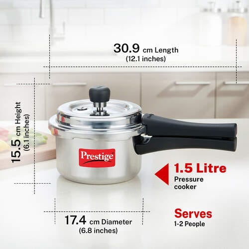 Prestige Popular Svachh Virgin Aluminium Spillage Control Pressure Cooker (Silver)