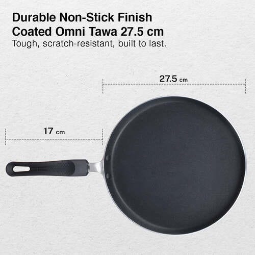 Prestige Omega Select Plus Non-stick Omni Tawa, 27.5 cm (Black)