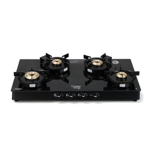 Prestige Svachh Neo Toughened Glasstop Liftable Burners Gas Stove (Black)