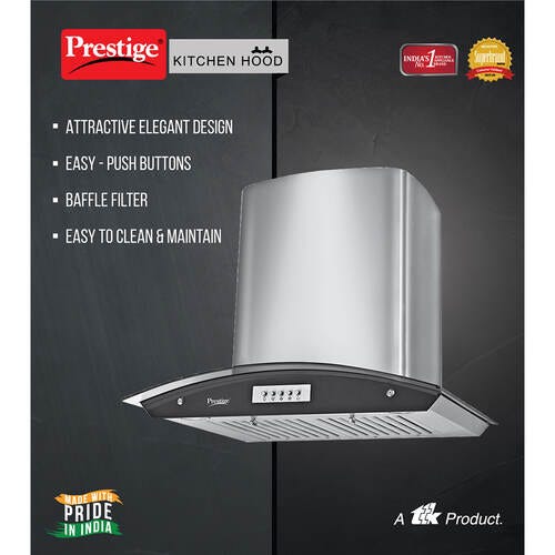 Prestige Vista 600 Kitchen Hood Chimney - Turbo Suction - 1000m3/hr