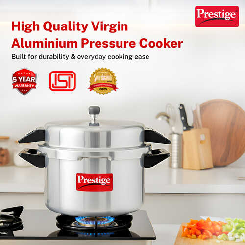 Prestige Money Saver Virgin Aluminium Pressure Cooker, 16 L (Silver)