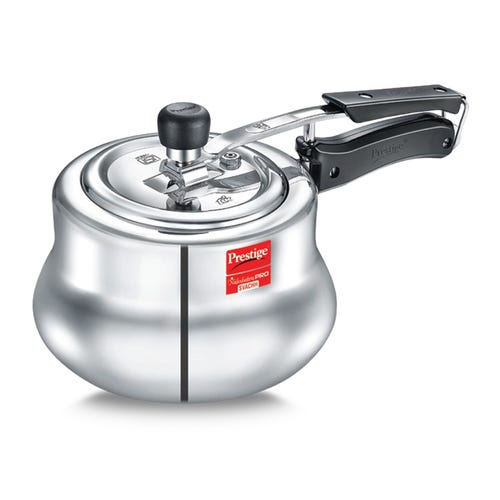 Prestige 2L Aluminium Nakshatra Pro Plus Svachh Pressure Handi | Deep Lid | Sturdy Handles | Anti-Bulge Base | 5 Yrs Warranty | ISI Certified