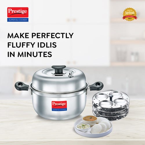 Prestige Super Idli Cooker Steam Vent 4 Plate