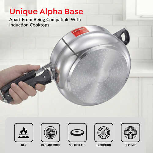 Prestige 5L Aluminium Nakshatra Pro Plus Svachh Pressure Handi | Deep Lid | Sturdy Handles | Anti-Bulge Base | Metallic Plug | 5 Yrs Warranty | ISI Certified