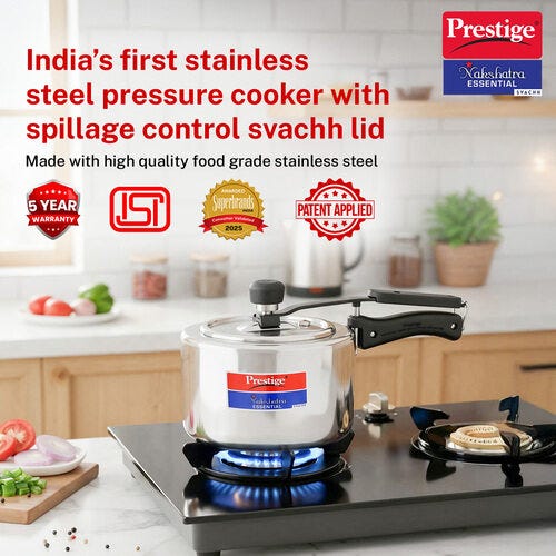 Prestige Nakshatra Essential Svachh Stainless Steel Pressure Cooker