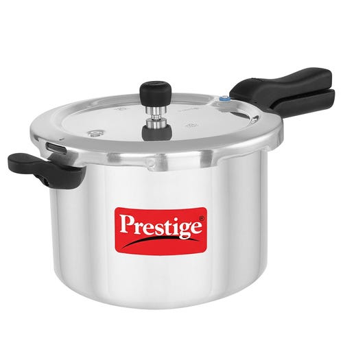 Prestige Svachh Aluminium Anti Bulge Induction Base Pressure Cooker (Silver) 5.5 L and above