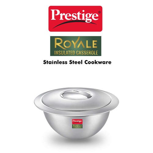 Prestige Royale Stainless Steel Insulated Casserole, Silver