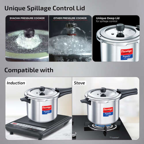 Prestige Popular Svachh Stainless Steel Pressure Cooker Combi Pack